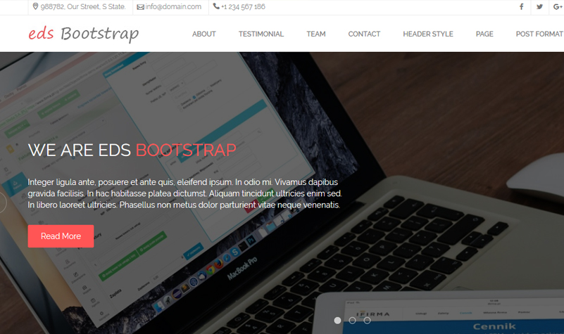 eds Bootstrap One Page Parallax WordPress Theme