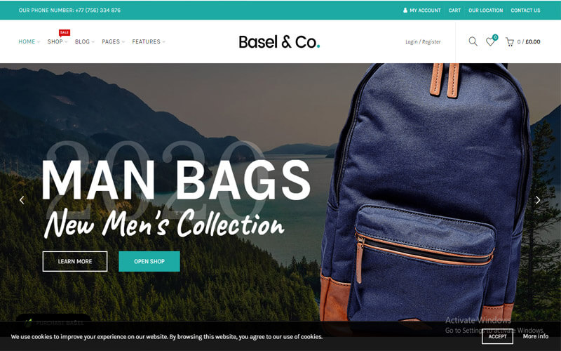Preview screenshots of Basel - Responsive eCommerce Theme