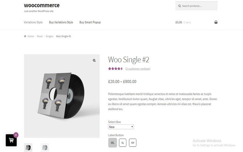 Preview screenshots of WooCommerce Product Variations Layouts