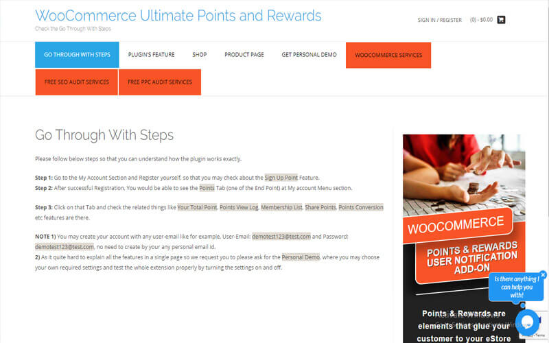 Preview screenshots of WooCommerce Points And Rewards
